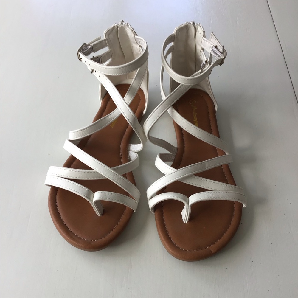 Girls white strappy sandals
